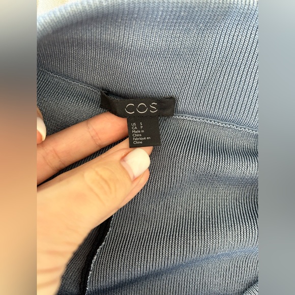 COS Knitted Navy Blue Pants with Color Block Blue Stripes Size S Small GUC - Picture 5 of 9